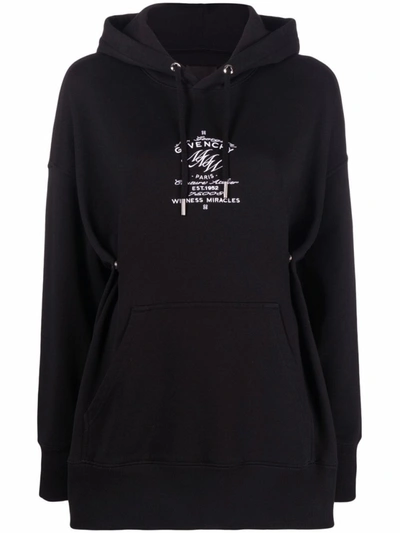 Shop Givenchy Logo-print Oversized Hoodie In Black