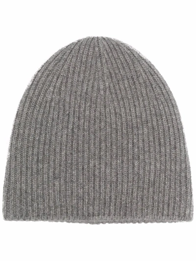 Shop Totême Ribbed Cashmere Beanie In Grey