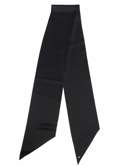 Shop Saint Laurent Monogram Silk Necktie In Black