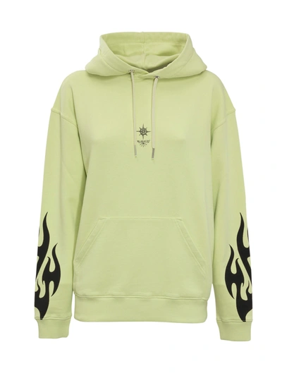 Shop Givenchy Flame Printed Hoodie In Yellow