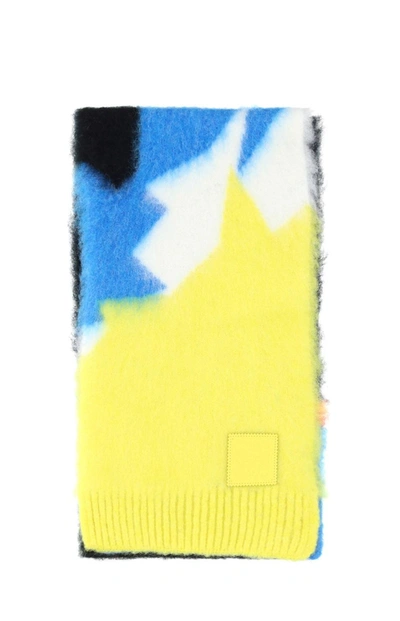 Shop Loewe Anagram Patch Intarsia Scarf In Multi