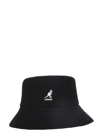 Shop Msgm X Kangol Logo Embroidered Bucket Hat In Black