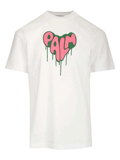 Shop Palm Angels Spray Heart T-shirt In White