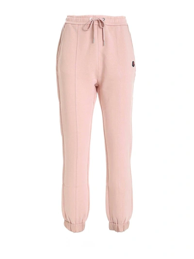 Shop Moncler Nylon Detailed Joggers In Pink