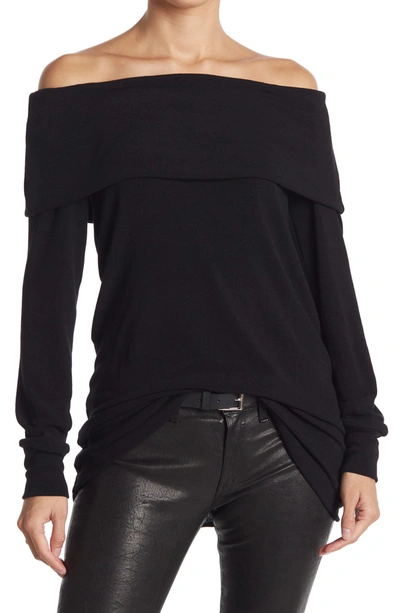 Shop Go Couture Popover Off-the-shoulder Sweater In Black