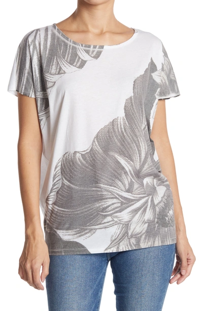 Go Couture Burnout Cap Sleeve Dolman T-shirt In White Dye 1