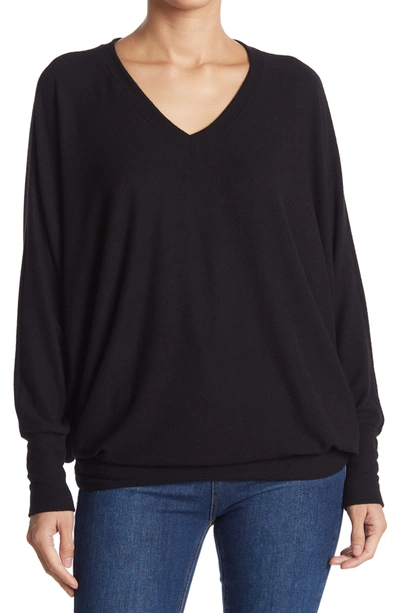Shop Go Couture Dolman Sleeve Tunic Sweater In Black Dye 2