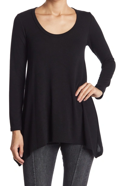 Shop Go Couture Asymmetrical Swing Sweater In Black