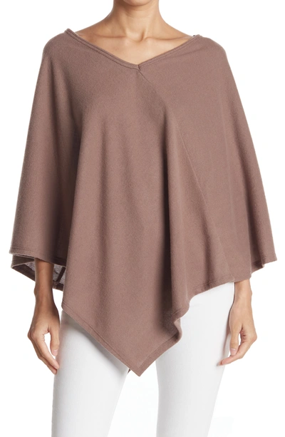 Shop Go Couture Asymmetrical Poncho Sweater In Heather
