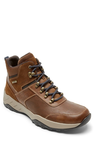 Shop Rockport Xcs Spruce Peak Waterproof Hiking Boot In Leather Brown Lea