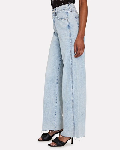 Shop Veronica Beard Taylor High-rise Wide-leg Jeans In Pale Stone