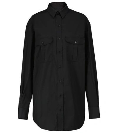 Shop Wardrobe.nyc Cotton Poplin Shirt Dress In Black