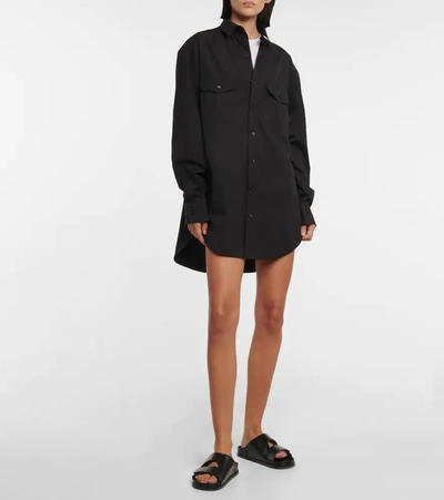 Shop Wardrobe.nyc Cotton Poplin Shirt Dress In Black