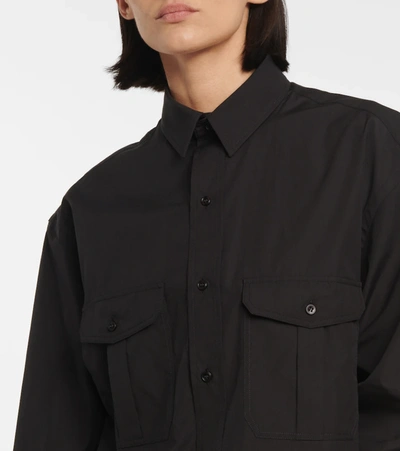 Shop Wardrobe.nyc Cotton Poplin Shirt Dress In Black