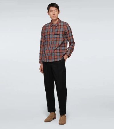 Shop Saint Laurent Western Checked Shirt In Multicoloured