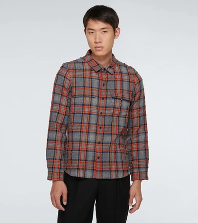 Shop Saint Laurent Western Checked Shirt In Multicoloured