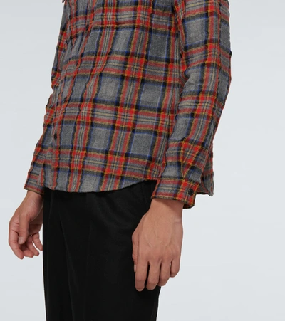 Shop Saint Laurent Western Checked Shirt In Multicoloured