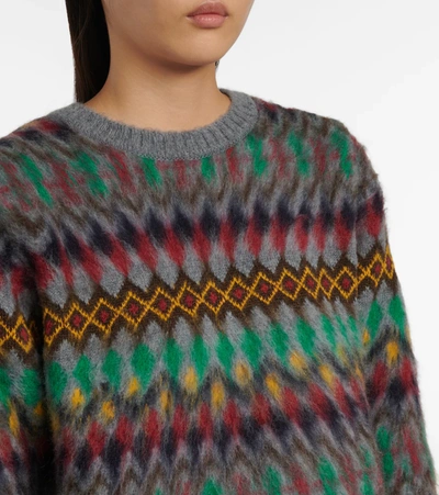 Shop Maison Margiela Patterned Wool Sweater In Grey