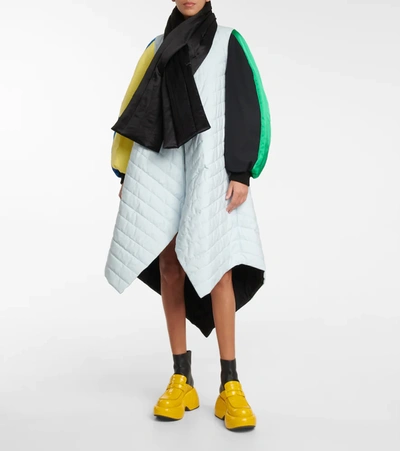 Shop Loewe Colorblocked Quilted Cotton Coat In Multicoloured