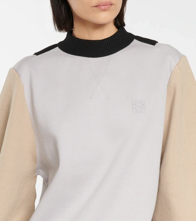 Shop Loewe Cotton Piqué Sweatshirt In Grey