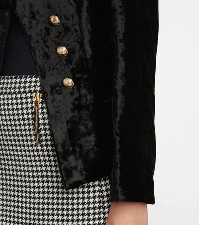 Shop Dorothee Schumacher Button-embellished Velvet Blazer In Black