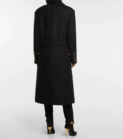 Shop Balmain Wool-blend Coat In Black