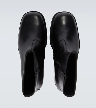 Our Legacy Camion Square-toe Leather Boots In Black