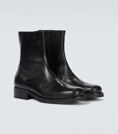 Our Legacy Camion Square-toe Leather Boots In Black
