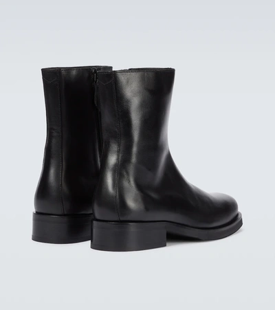 Our Legacy Camion Square-toe Leather Boots In Black