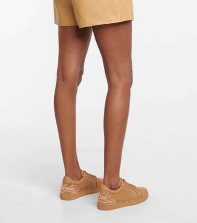 Christian Louboutin Fun Vieira Leather Sneakers In Beige