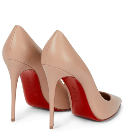 Christian Louboutin Kate 100 Leather Pumps In Beige