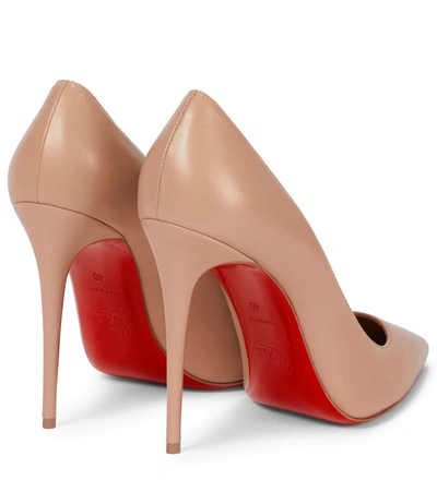 Shop Christian Louboutin Kate 100 Leather Pumps In Beige
