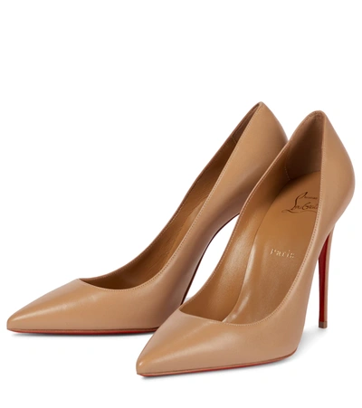 Christian Louboutin Kate 100mm Red Sole Napa Pumps In Beige