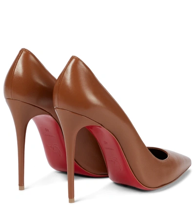 Shop Christian Louboutin Kate 100 Leather Pumps In Brown