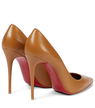 Shop Christian Louboutin Kate 100 Leather Pumps In Brown