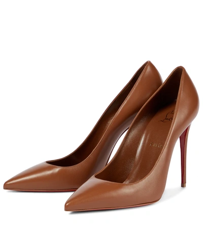 Shop Christian Louboutin Kate 100 Leather Pumps In Brown