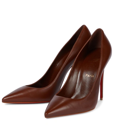 Shop Christian Louboutin Kate 100 Leather Pumps In Brown