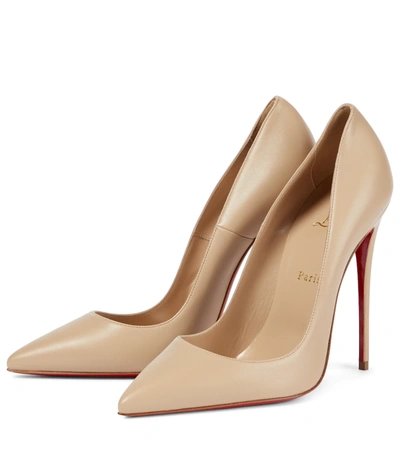 Shop Christian Louboutin So Kate 120 Leather Pumps In Beige