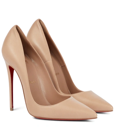 Shop Christian Louboutin So Kate 120 Leather Pumps In Beige