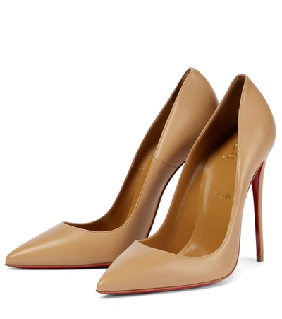 Shop Christian Louboutin So Kate 120 Leather Pumps In Beige