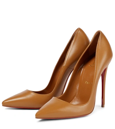 Shop Christian Louboutin So Kate 120 Leather Pumps In Brown