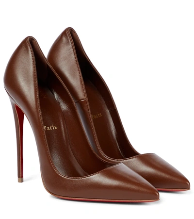 Shop Christian Louboutin So Kate 120 Leather Pumps In Brown