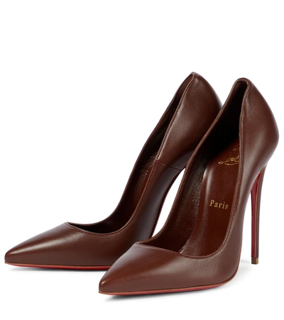 Shop Christian Louboutin So Kate 120 Leather Pumps In Brown