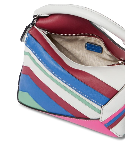 Shop Loewe Puzzle Mini Leather Shoulder Bag In Multicoloured