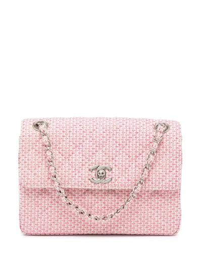 Pre-owned Chanel 1997 Cc Tweed Shoulder Bag In Pink