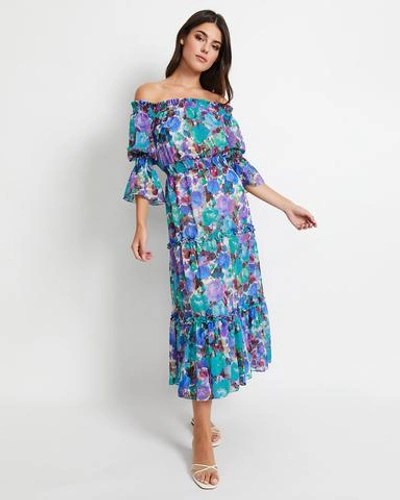 Shop Patbo Blossom Off-the-shoulder Dress (online Exclusive) In Violet