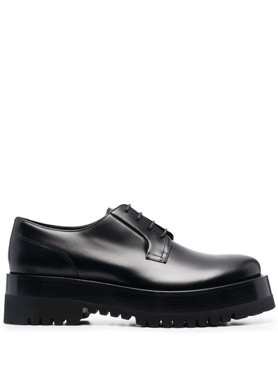 Shop Valentino Lace-up Derby Shoes In Black