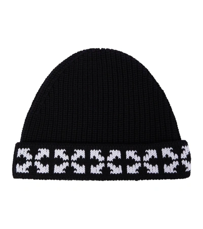 Shop Off-white Arrows Knitted Cotton Beanie In Black