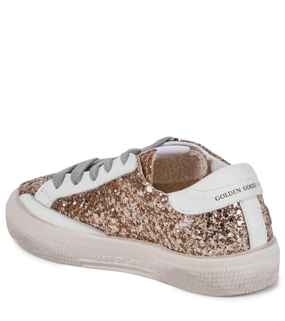 Shop Golden Goose May Glitter Sneakers In Gold