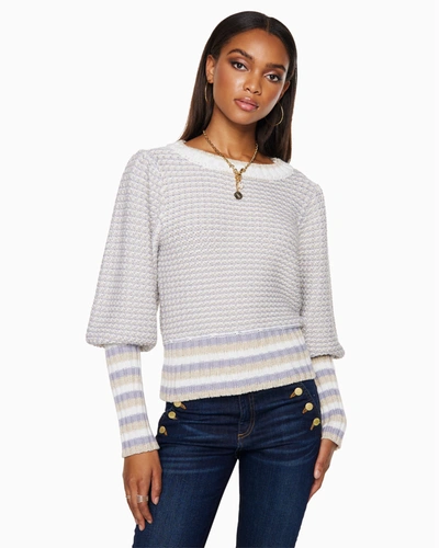 Shop Ramy Brook Hadar Puff Sleeve Sweater In Neutral Combo